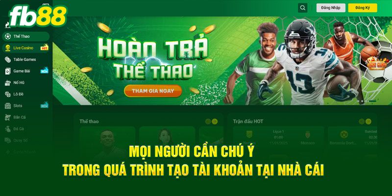 Lưu ý quan trọng trước khi đăng ký FB88